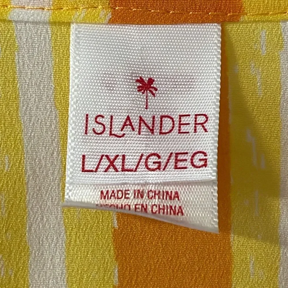 Islander yellow stripe swim cover up size L/XL